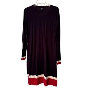 Rafaela Black with Red Stripes Women XL Sweater Dress